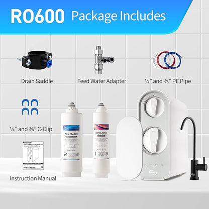 iSpring RO600ORB Tankless Reverse Osmosis System Under Sink, 600 GPD Fast Flow