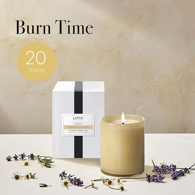 LAFCO New York Votive Candle, Chamomile Lavender - 1.9 oz - 20-Hour Burn Time - Reusable Glass Vessel - Made in The USA