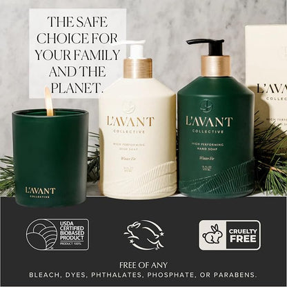 L'AVANT Collective Natural Luxury Dish Soap Refill, Winter Fir, 32 Fl Oz | Plant-based grease-cutting formula, gentle on hands, Winter Fir scent, glass bottle refill, non-toxic, cruelty-free, 32 fl oz