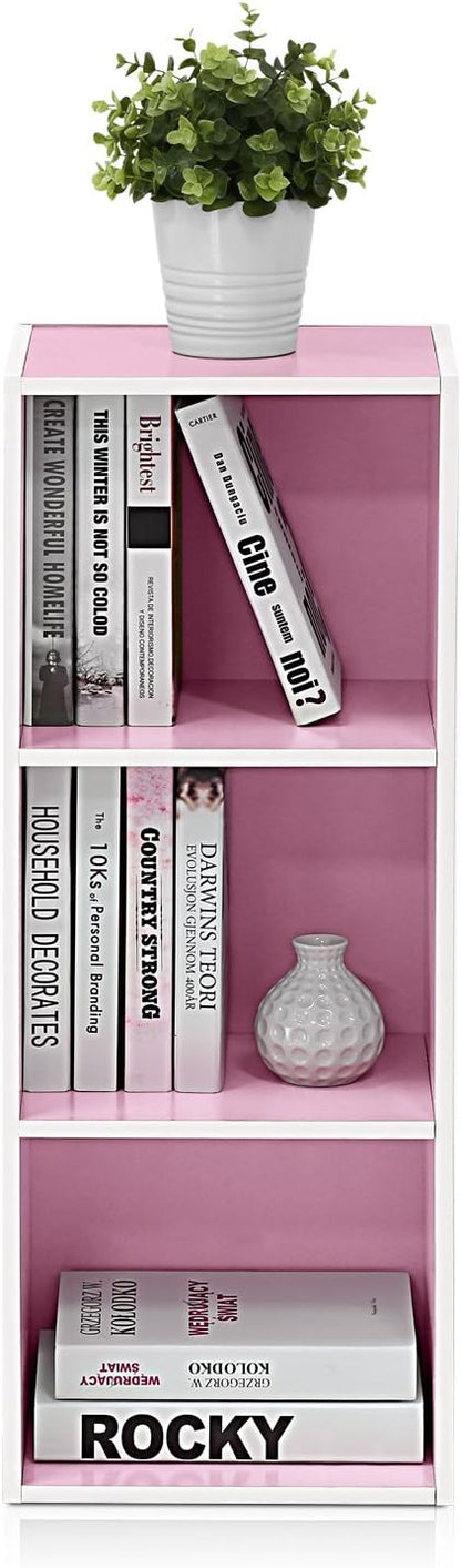 Furinno LUDER Book Shelf, 3-Cube Bookshelf, Bookcase