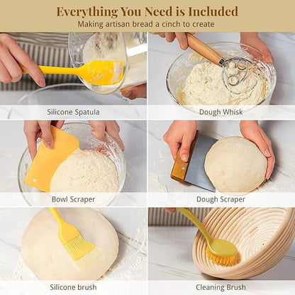 Sourdough Starter Kit, Banneton Bread Proofing Baskets Set, Sourdough Bread