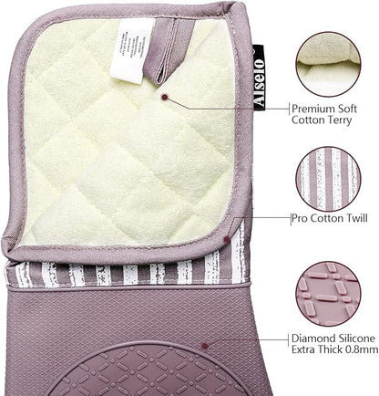 Alselo Silicone Oven Mitts Heat Resistant 932℉