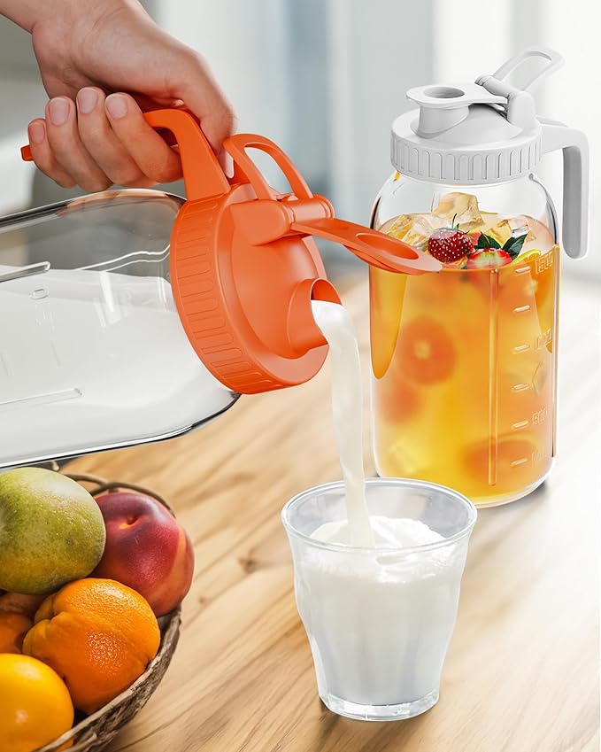 2 Pack Glass Mason Jar Pitcher