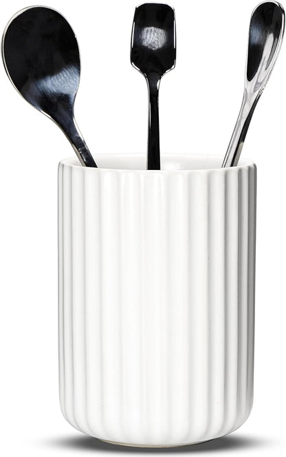 Ceramic Spoon Holder for Coffee Bar, Upright Tea Spoon Holder Cup, Coffee
