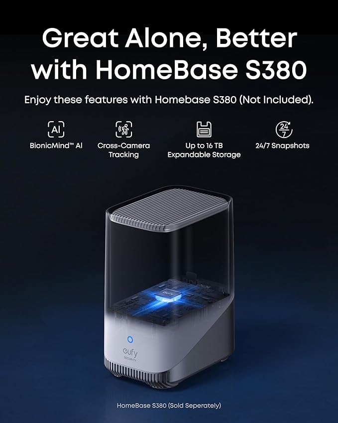 eufy Security eufyCam S4, 4K Solar Camera Wireless Outdoor, Triple Lens