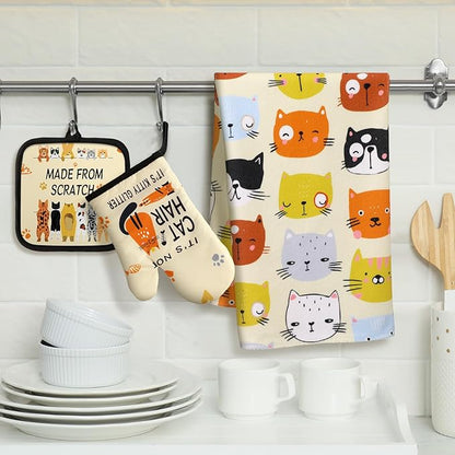Jingmore 6 Pcs Kitchen Decor Set Accessorie Farmhouse Kitchen Towels Pot