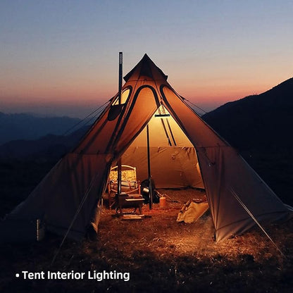 Portable 1500LM LED Camping Lantern,10000mAh Rechargeable Battery, 3 Light Modes,Brackets,Magnetic Suction Design,Flashlight,IPX4 Waterproof Tent Light for Camping,Hiking,Power Outages,Emergency