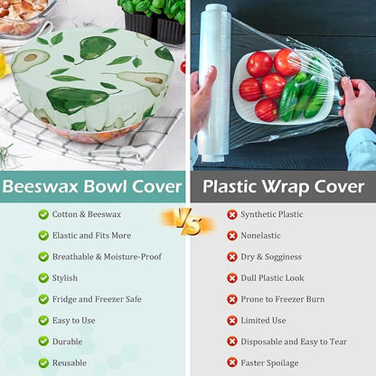 5-Size Reusable Beeswax Bowl Covers
