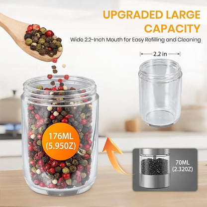 Rechargeable Gravity Electric Salt Grinder Set