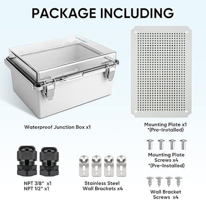 TICONN Waterproof Electrical Junction Box IP67 ABS Plastic Enclosure