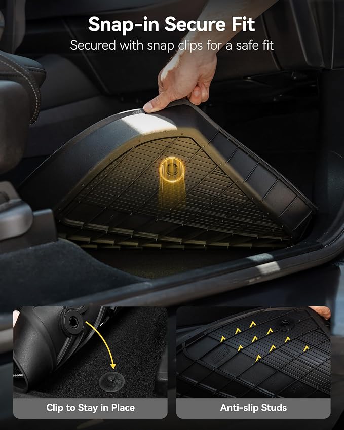 3W Floor Mats (with Metal Pedals) & Box Mat Fit for Ford F-150 2015-2026 & F150 Lightning 2022-2025 SuperCrew, TPE All Weather Car Mats Custom Fit Accessories