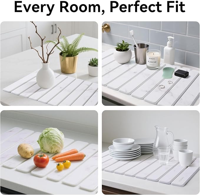 Stone Drying Mat for Kitchen Counter, Drying Matt Kitchen Counter, Stone Dish