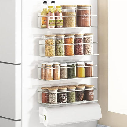 Magnetic Spice Rack For Refrigerator, Space Saving Magnetic Shelf For Fridge