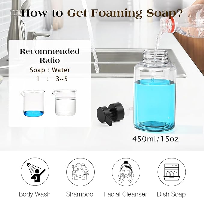 Luxspire Foaming Soap Dispenser, Non-Slip Hand Soap Dispenser