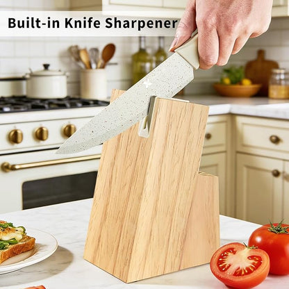 XANAPON Knife Set, Dishwasher Safe Kitchen Knife Set, CreamWhite Ergonomic