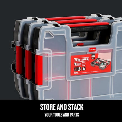 CRAFTSMAN Storage Organizer, Small Parts Organizer, Lid Includes Secure Latch