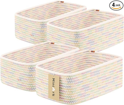 MiniArk Small Storage Baskets for Organizing | Closet Organizer Bins | Shelf