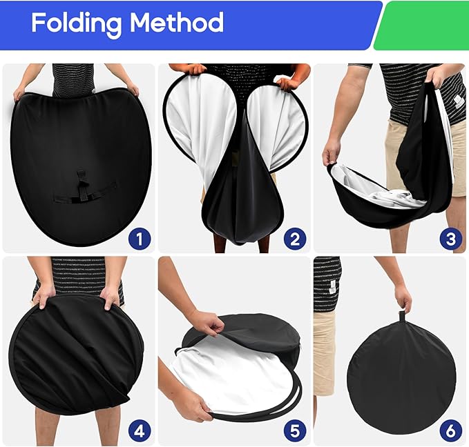 Portable Black White Screen Chair, 57 in Screen Backdrop