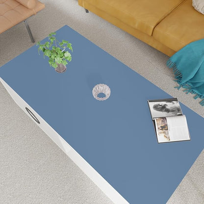 Leather Table Cover,1.8mm Thick,24x60 Inch Desk Cover,Large Desk Mat,Table Protector,Table Cover Protector,Desk Protector,Table Pad,(Grayish Blue+Dark Green,24x60)
