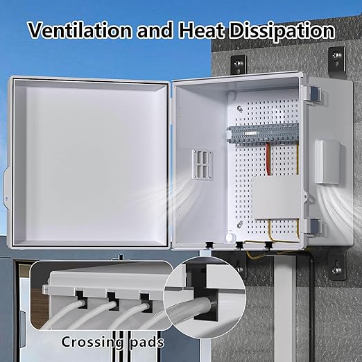 ABS Electrical Junction Box, Ventilated Design, Cable Grommets, IP65 Waterproof