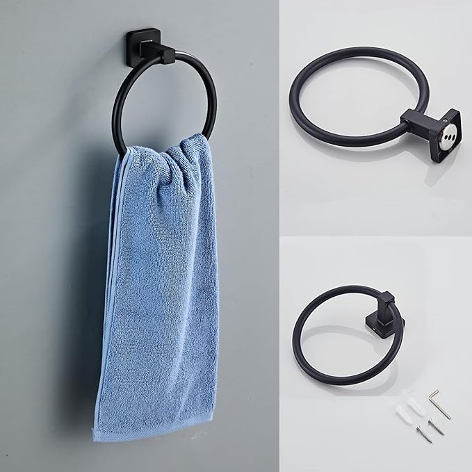 Matte Black Bathroom Hardware Set 4 Pieces, Bathroom Accessories Set Stainless