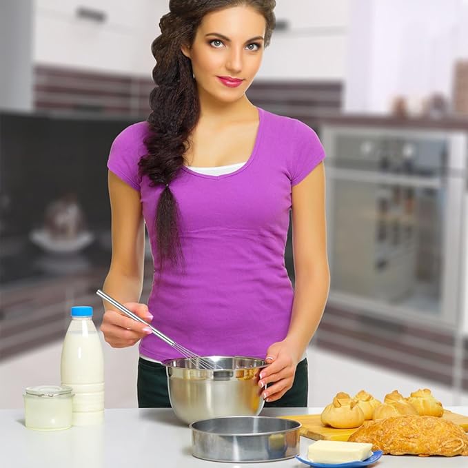 Hecila Mini Whisk Stainless Steel Mixer Compact Small Whisks