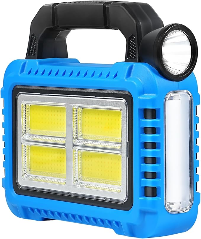 Solar Lantern, LED Flashlight for Power Outages, Portable Camping Essentials Lights, Rechargeable Battery Powered Tent Lights for Emergency, Hurricane, Survival Kits, Operated Lamp