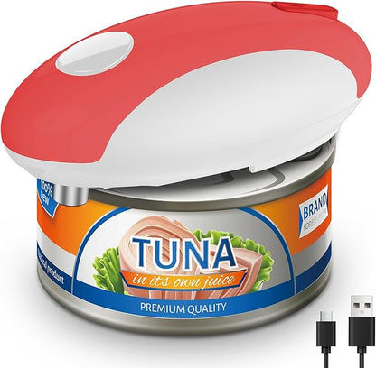 USB Rechargeable Electric Can Opener – Battery Operated, One Touch Automatic