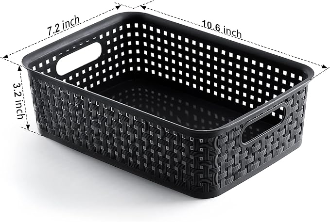 Plastic Storage Baskets, Small Pantry Organization and Storage Bins, Household