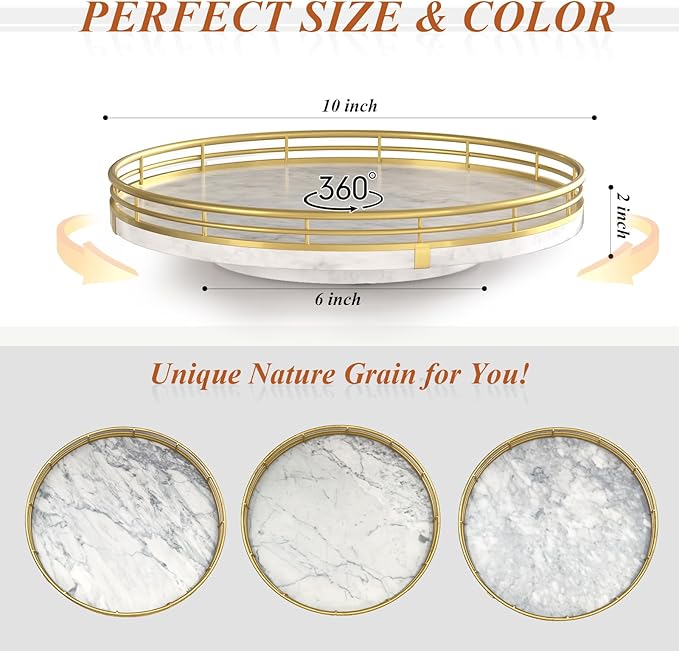 White Marble Lazy Susan Turntable