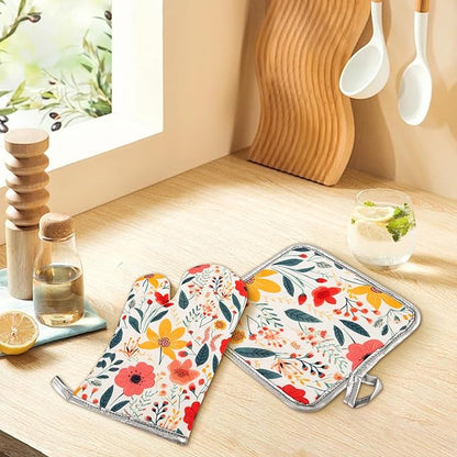 5 Pcs Kitchen Stuff Accessories, Kitchen Oven Mitts and Pot Holders Sets