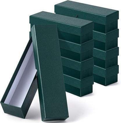 Teling 8 Pcs Coin Storage Box 2x2inch Flip Holders Collectors Coin Supplies Holders for Cents Collection Cardboard (Dark Green)