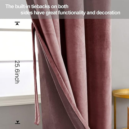 JIUZHEN Velvet Curtains 90 inches Long