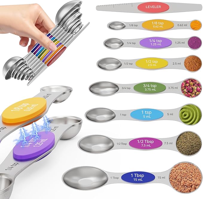 Magnetic Measuring Spoons Set of 8