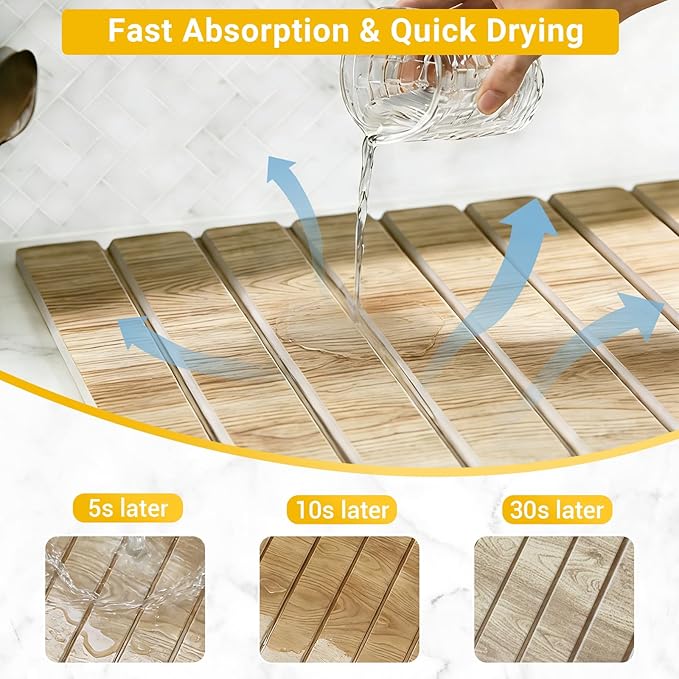 Dish Drying Mats, Large 24x16 Inch Diatomaceous Earth Drying Mat /