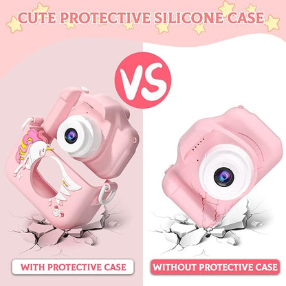 Kids Camera Toys for 3 4 5 6 7 8 9 10 11 12 Years Old Boys/Girls, Kids Digital Camera for Toddler with Video, Birthday Festival for Kids, Selfie Camera for Child, 32GB TF Card