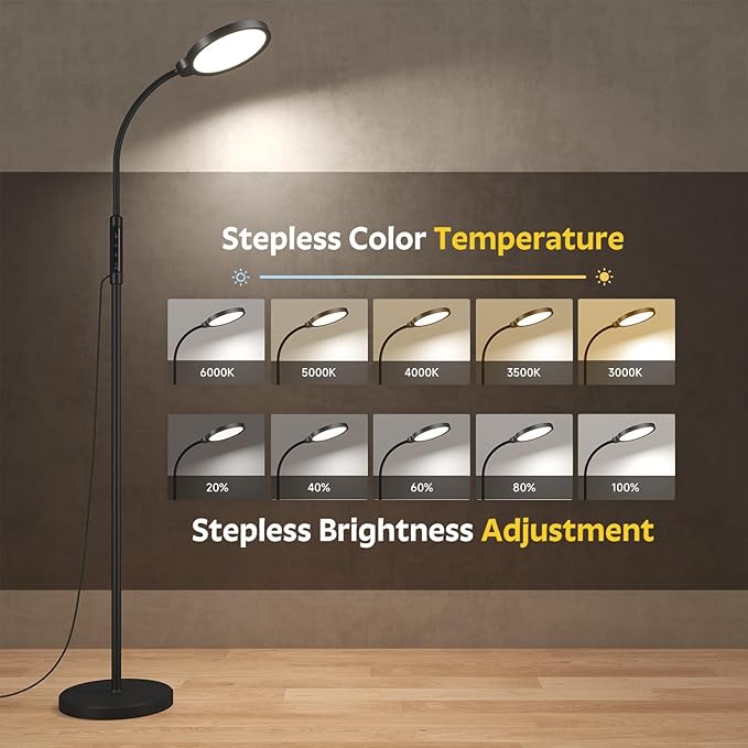 Morfone Light Therapy Lamp, 11000 Lux UV-Free Floor Sun Light Lamp