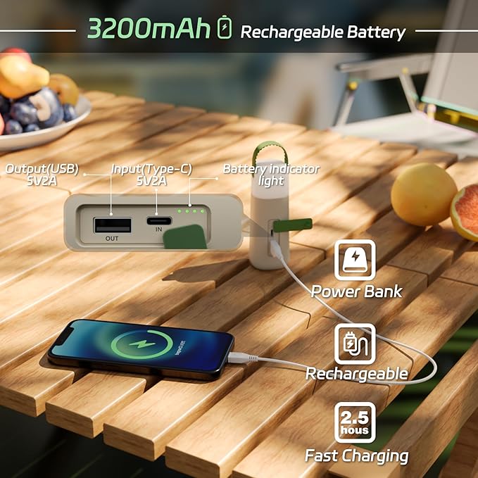 Halostorms 430LM Rechargeable Camping Lantern | 3200mAh, 4 Modes & Power Bank