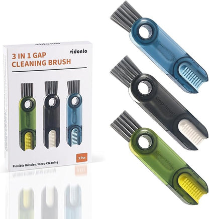 3 in 1 Cup Lid Gap Cleaning Brush Set, Mutipurpose Tiny Silicone Cup Holder