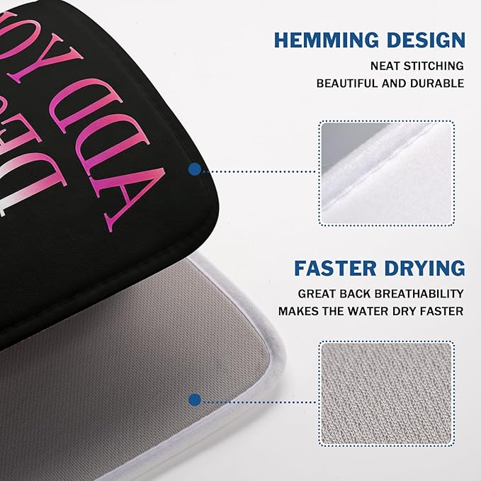Custom Personalized Dish Drying Mat 18x24 Inch Customized Drying Mats