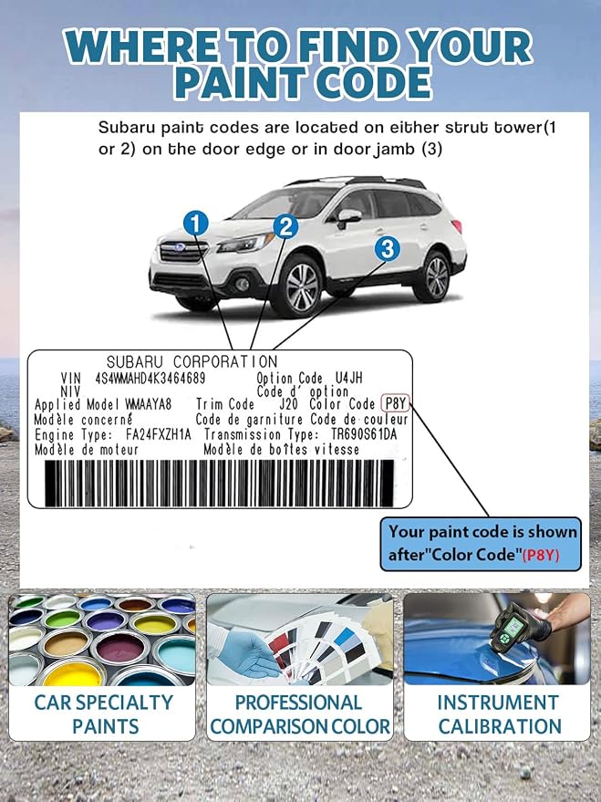 61K Dark Gray Metallic Touch Up Paint for Subaru, Color Exact Match Car Paint Scratch Repair Remover Pen Kit Quick & Easy Fix Vehicle Chips and Automotive Nicks Scuff
