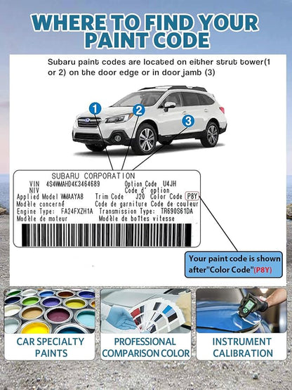 61K Dark Gray Metallic Touch Up Paint for Subaru, Color Exact Match Car Paint Scratch Repair Remover Pen Kit Quick & Easy Fix Vehicle Chips and Automotive Nicks Scuff