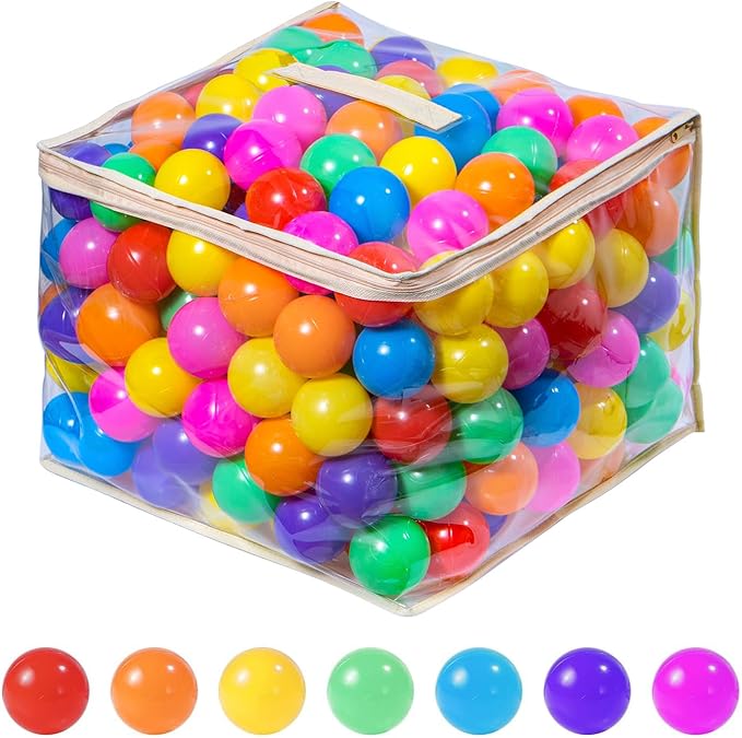 MoonxHome Ball Pit Balls for Toddlers, BPA Free Crush Proof Plastic Toy Balls for Ball Pit, Children's Pool Water Toys, Macaron Ocean Balls for Play Tent 2.15 Inch Pack of 100…