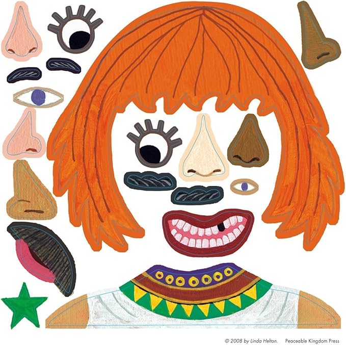 Peaceable Kingdom Sticker Fun Funny Faces Reusable Sticker Tote