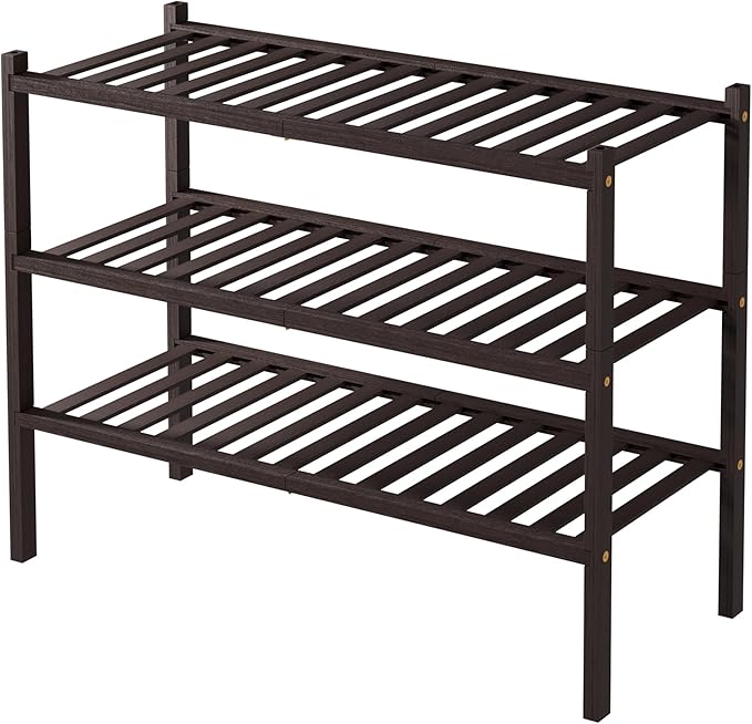 ROMGUAR CRAFT 3 Tier Bamboo Shoe Rack