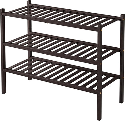 ROMGUAR CRAFT 3 Tier Bamboo Shoe Rack