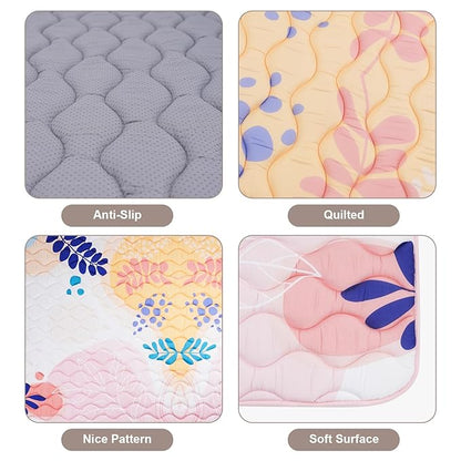 Baby Play Mat for Floor 50'' x 50'', Thicken Soft Padding Playmats for Playpen, Non Slip Baby Crawling Mat Foldable, Easy Care Machine Washable, Pink