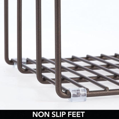 mDesign Steel Storage Tray Organizer Rack