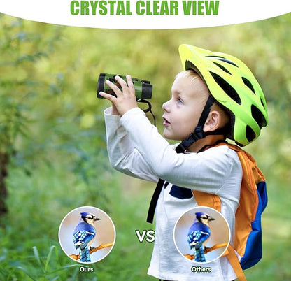 ASONA 12PCS Camouflage Color Binoculars for Kids with Neck String, Binoculars Nature Exploration Toys Safari Jungle Animal Theme Party Favors Gifts for Bird Watching Camping Hunting Hiking Supplies
