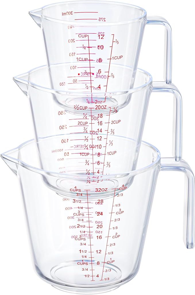 Measuring Cups, Plastic Measuring Cups Set of 3-1000ml, 300ml